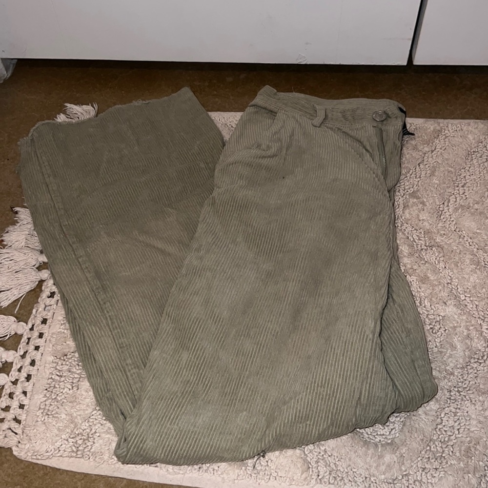 Forever21 bootcut green corduroy pants